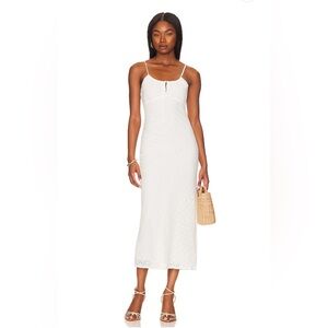 White eyelet midi dress